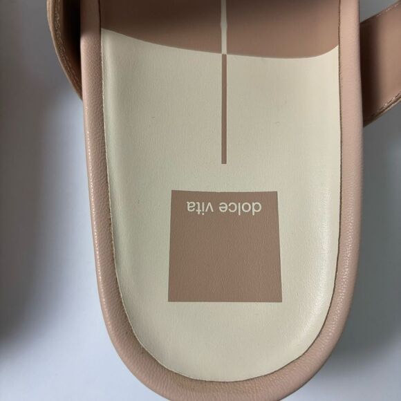 New Dolce Vita cream leather platform slide sandals with buckle size 8.5 - Picture 11 of 13